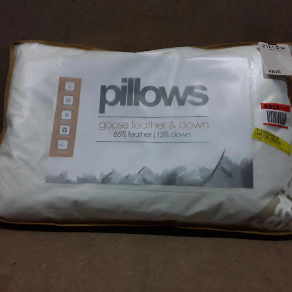 BAGGED LUXURY GOOSE FEATHER AND DOWN PILLOW PAIR