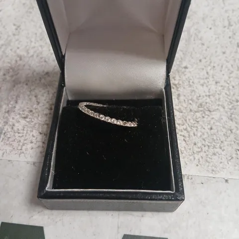 DIAMONIQUE 0.3CT TW PLATINUM PLATED MINI ICON RING STERLING SILVER