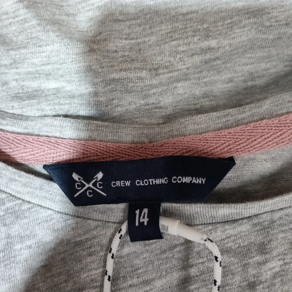 CREW CLOTHING COMPANY PERFECT CREW SLUB T-SHIRT – GREY MARL, UK 14 (WOE300)