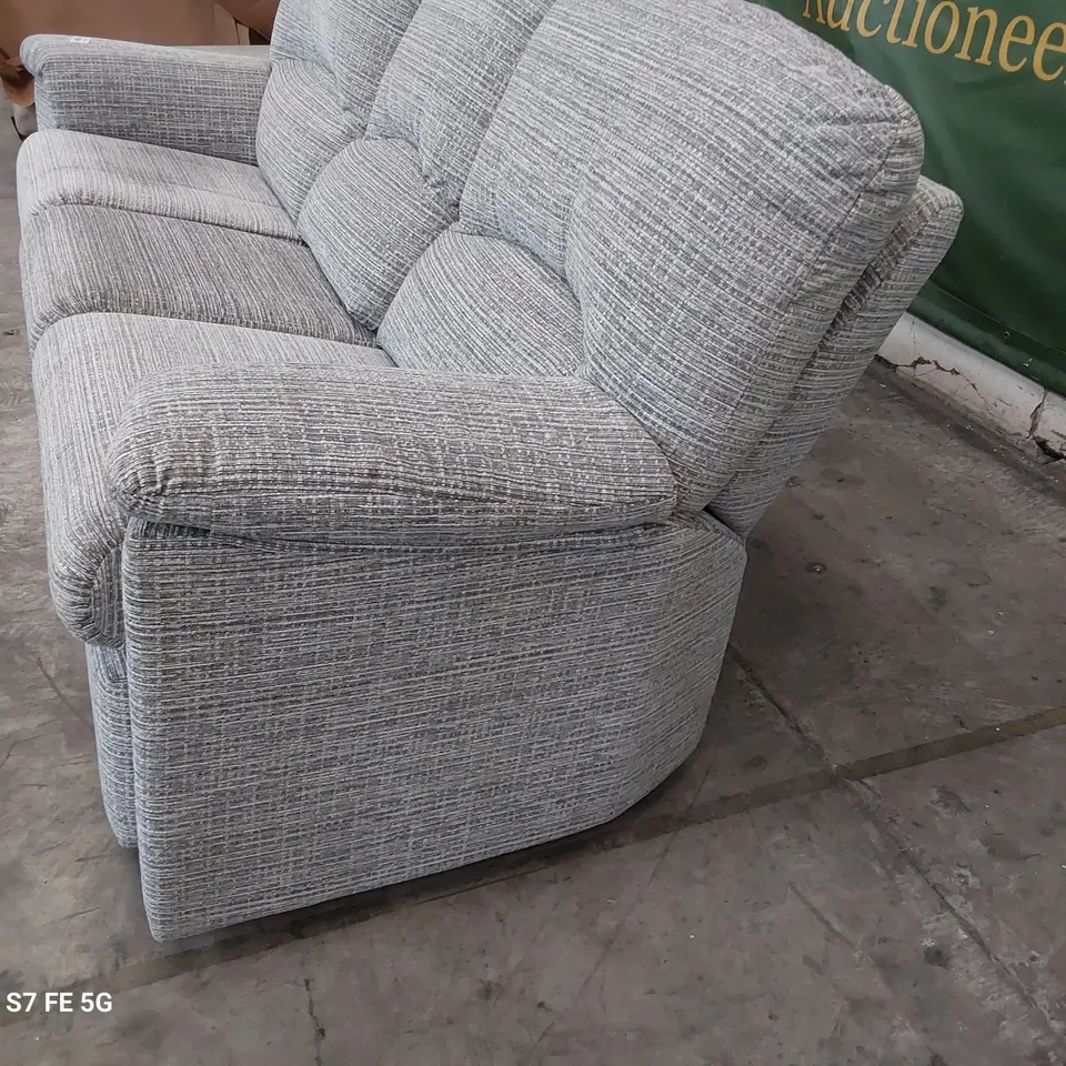 QUALITY BRITISH DESIGNER G PLAN CHLOE THREE SEATER SOFA WAFFLE SMOKE FABRIC 