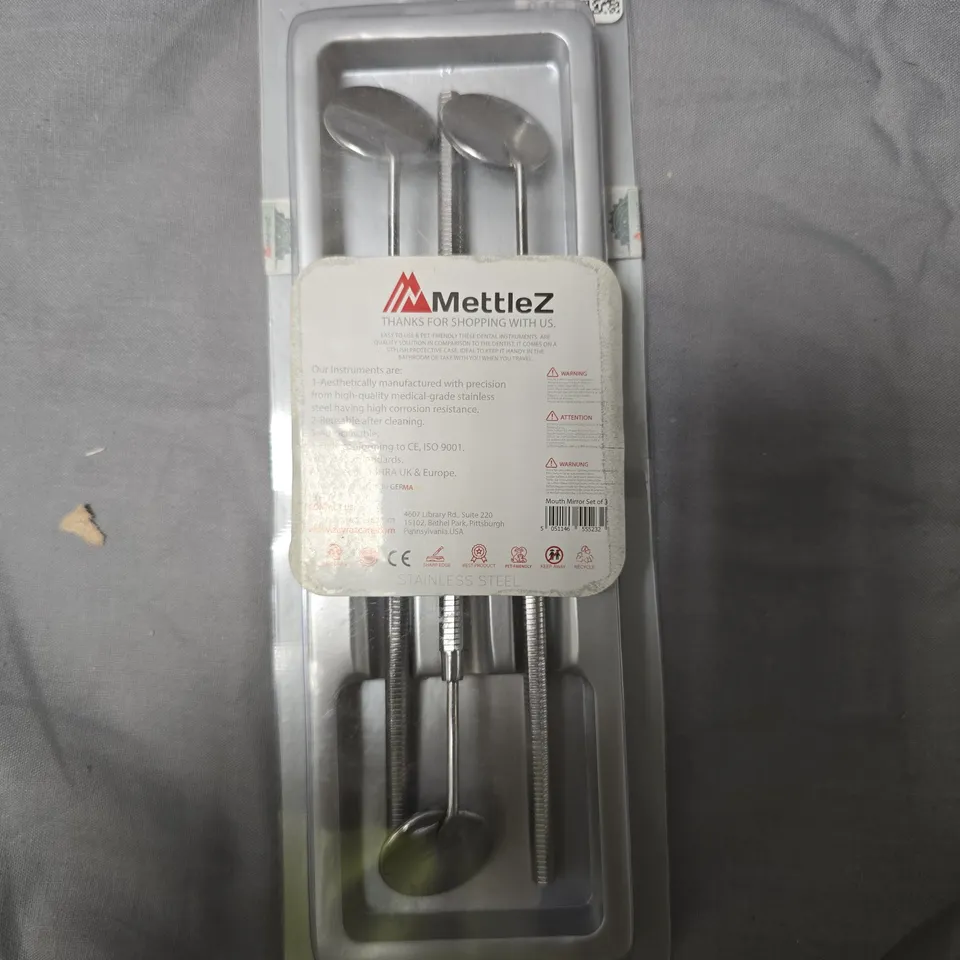 MettleZ Stainless Steel Mouth Mirror Set APPROXIMATELY 10 PCS 