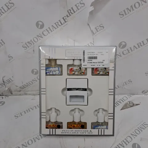 BOXED HOMEWORX BY SLATKIN & CO. PLUG IN DIFFUSER GIFT SET WITH 6 REFILLS