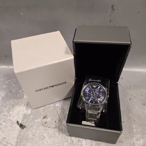 EMPORIO ARMANI BLUE DIAL WATCH