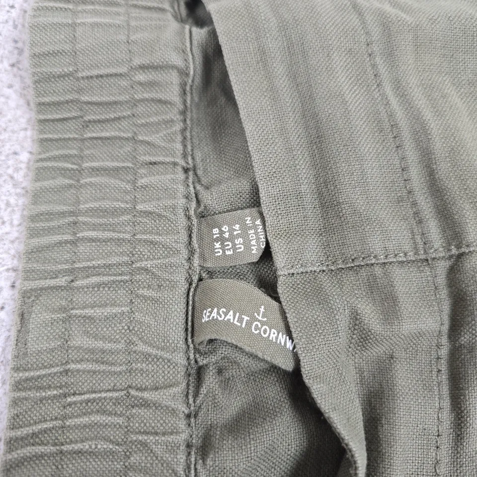 SEASALT CORNWALL - OLIVE GREEN TROUSERS, UK 18 (EU 46) WOMENSWEAR