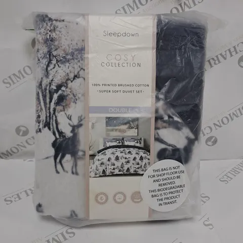 SLEEPDOWN BRUSHED COTTON WINTER SCENE DUVET SET