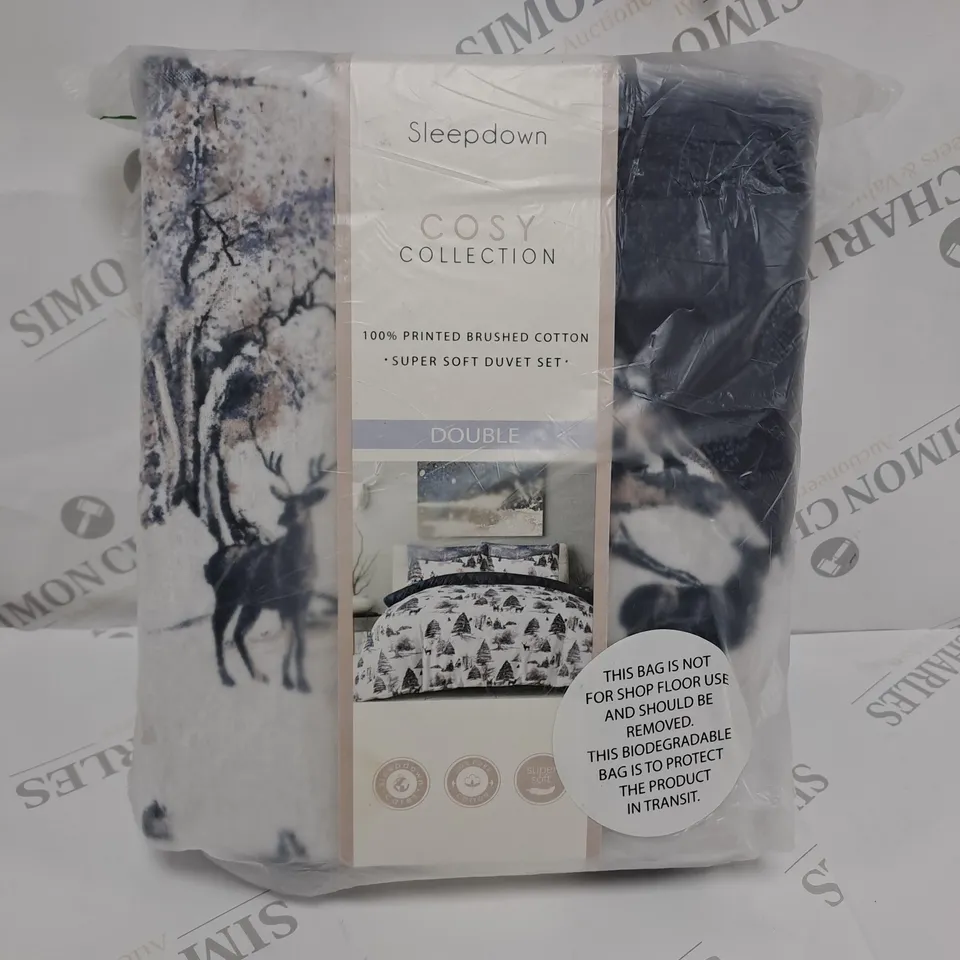 SLEEPDOWN BRUSHED COTTON WINTER SCENE DUVET SET