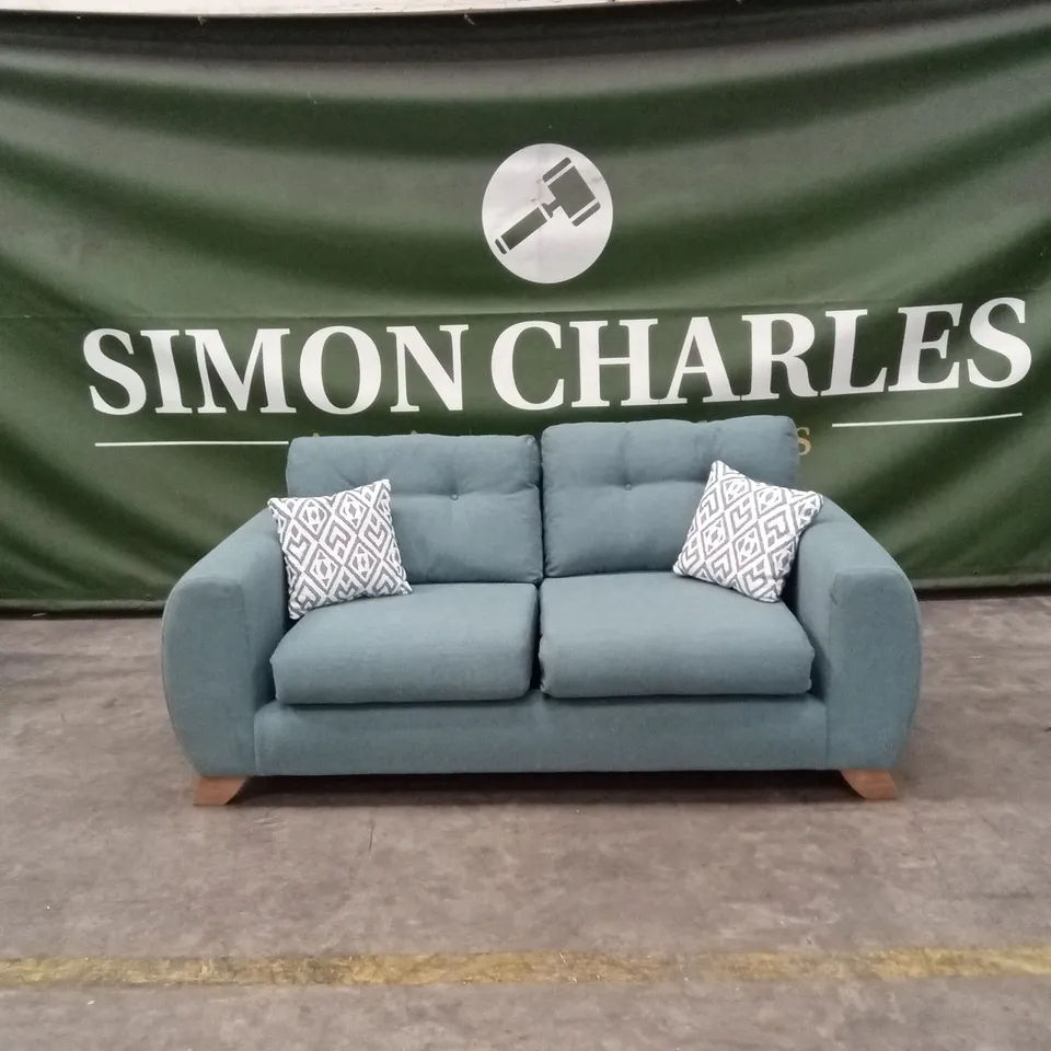 PRENT FABRIC 3 SEATER SOFA - TEAL RRP £829