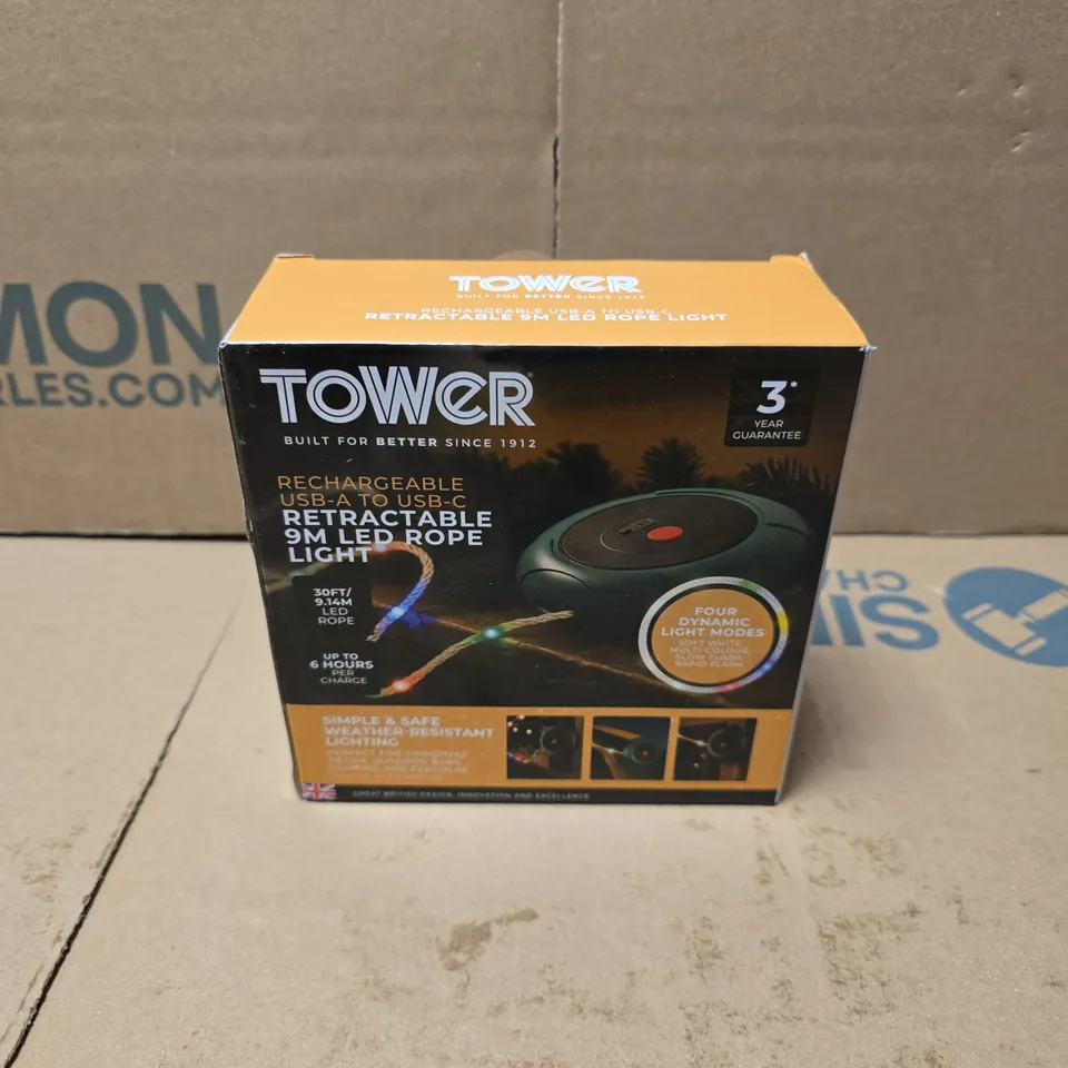 BOXED TOWER RETRACTABLE 9M LED ROPE LIGHT