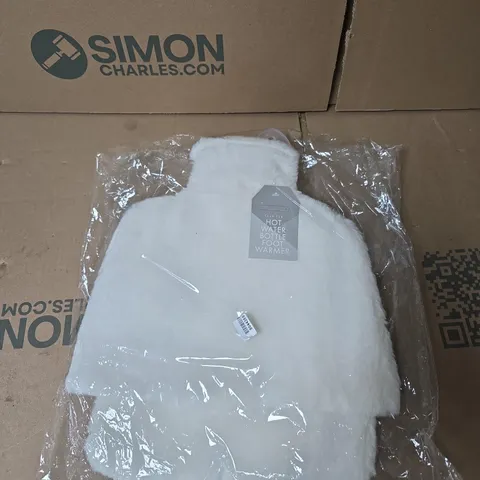 HOT WATER BOTTLE FOOT WARMER – WHITE FLUFFY COVER