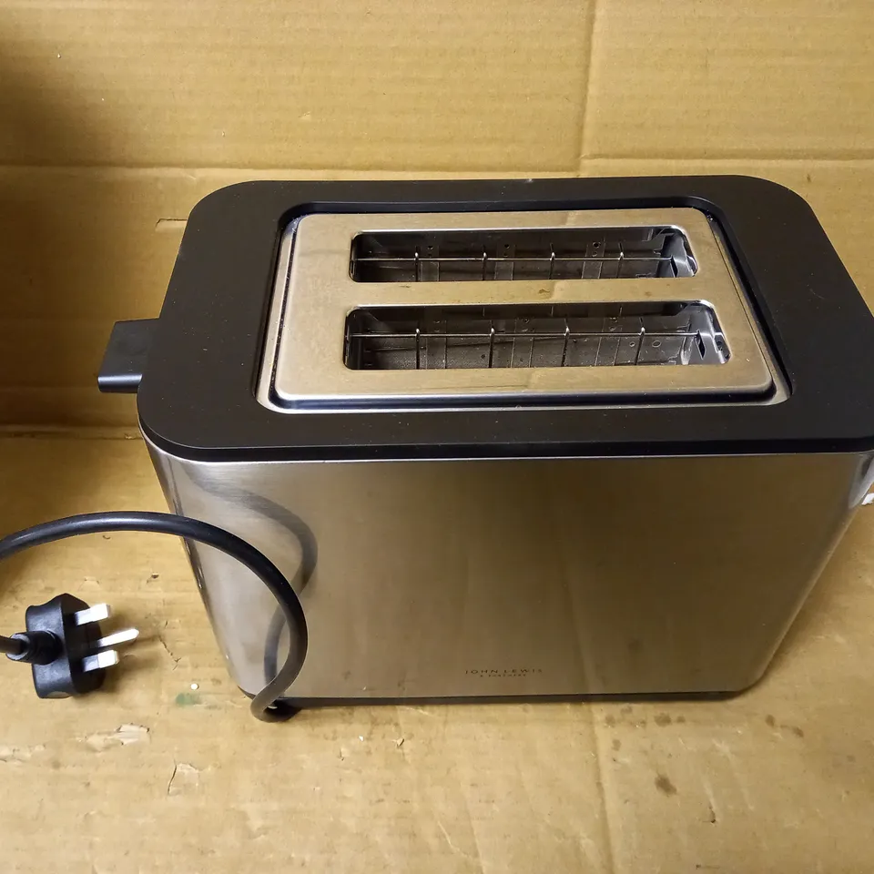 JOHN LEWIS 2-SLICE BRUSHED STEEL TOASTER