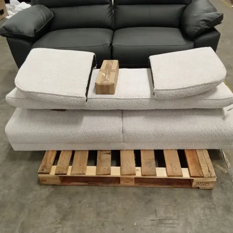 UNASSEMBLED LOREN 3 SEATER SOFA, LIGHT GREY CLASSIC BOUCLE FABRIC