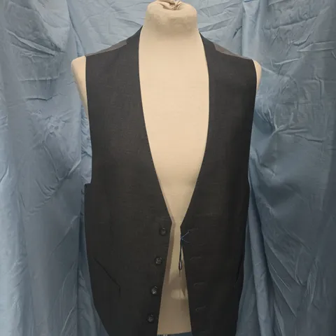 CHARLES TYRWHITT CHARCOAL TWILL WAISTCOAT – UK 42R (ADJUSTABLE FIT)