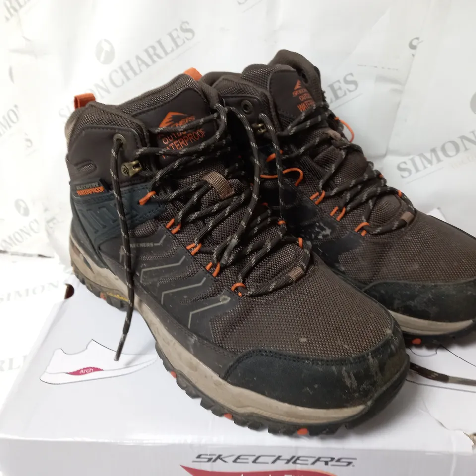 SKECHERS MEN'S ARCH FIT DAWSON WATERPROOF BOOT BROWN SIZE 9
