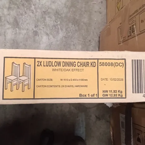 BOXED LUDLOW DINING CHAIR SET OF 2 - WHITE/AIR EFFECT