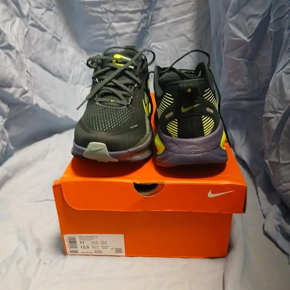 NIKE VOMERO 18 RUNNING SHOES – BLACK/VOLT, UK 10 (US 11, EU 45)