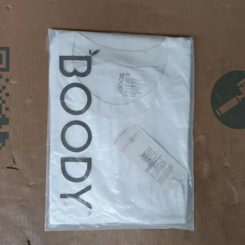 BAGGED BOODY WOMEN'S CLASSIC CREW NECK T-SHIRT IN WHITE SIZE MEDIUM