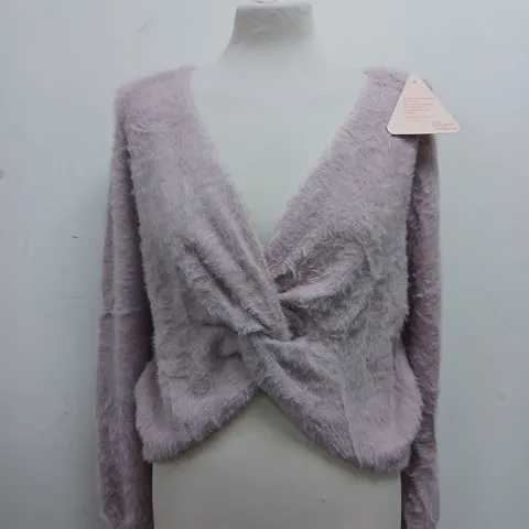 DANCING LEOPARD FLUFFY JUMPER - SIZE SMALL
