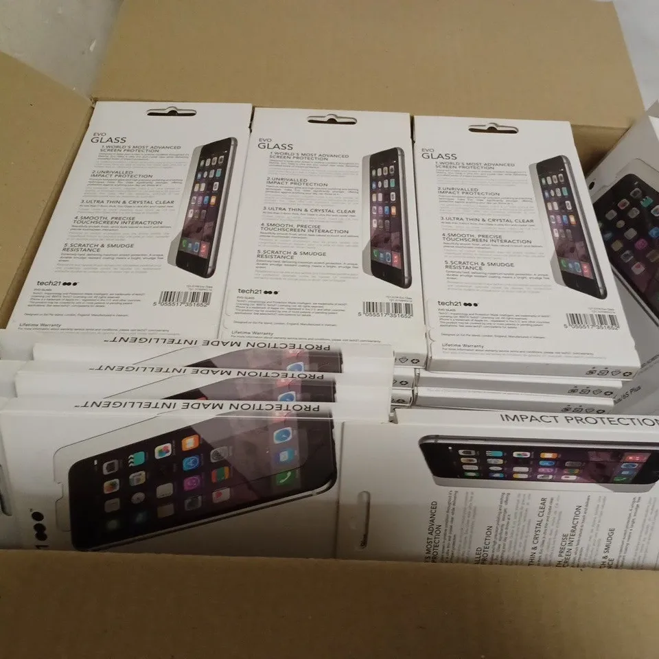 LOT OF 94 X TECH21 IMPACT SHIELD ANTI GLARE SCREEN PROTECTOR FOR IPHONE 6 6S - 42 X TECH 21 EVO GLASS SCREEN PROTECTOR FOR APPLE IPHONE 6/6S PLUS CLEAR