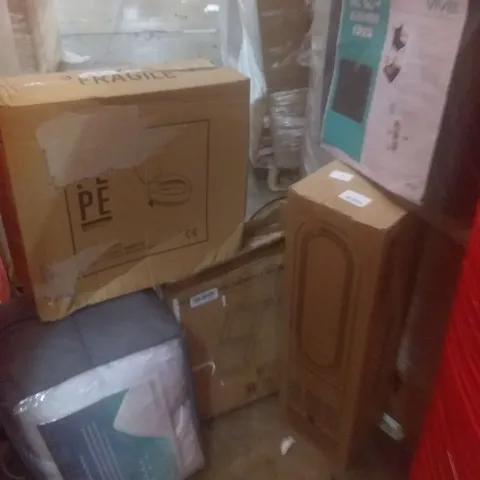 PALLET OF ASSORTED ITEMS INCLUDING TOILET RISER, PURE COOL FAN, GEL SEAT CUSHION, MICROFIBER DUVET