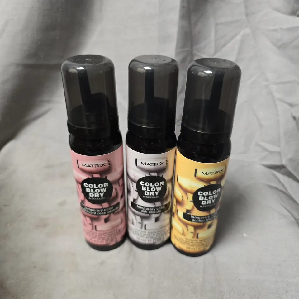 APPROXIMATELY 20 ASSORTED MATRIX BLOW DRY SPRAYS TO INCLUDE ROSE BLONDE, ASH BLONDE, GOLDEN BLONDE, ETC - COLLECTION ONLY
