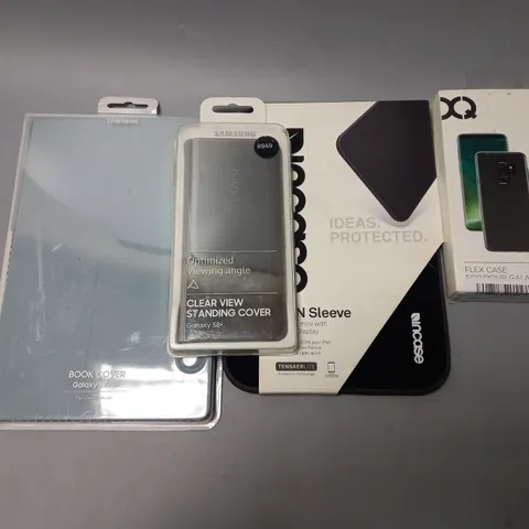 APPPROXIMATELY 15 PHONES/TABLET AND ACCESSORIES TO INCLUDE XQISIT FLEX CASE, SAMSUNG BOOK COVER GALAXY TAB S6, INCASE ICON SLEEVE FOR IPAD MINI, ETC