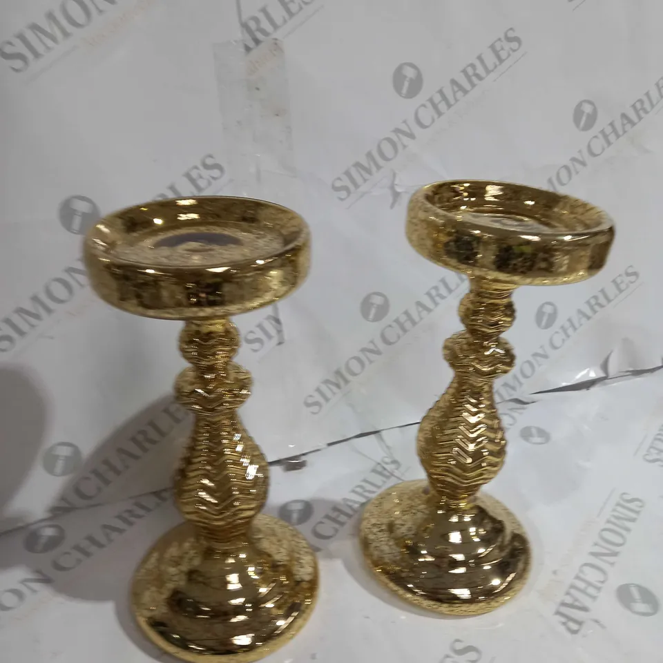 ALISON CORK PRE-LIT SET OF 2 MERCURY GLASS CANDLE HOLDERS