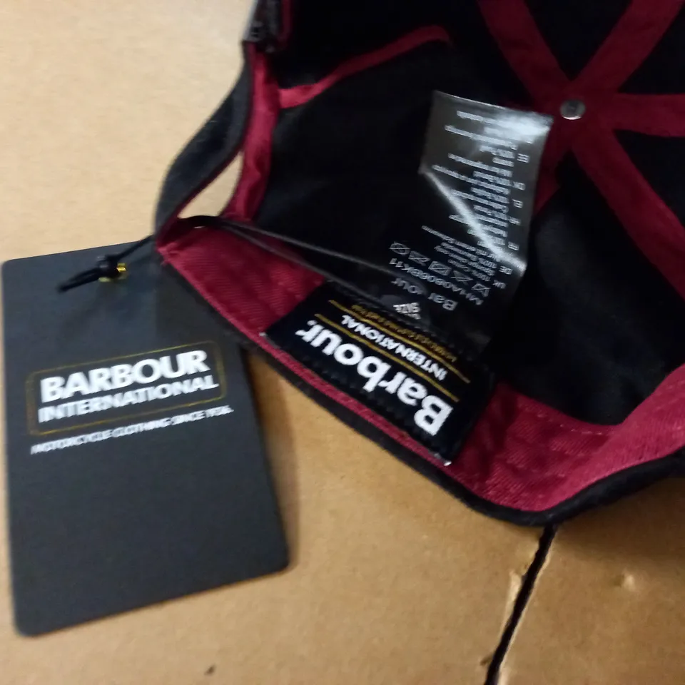 Barbour black cotton baseball cap 