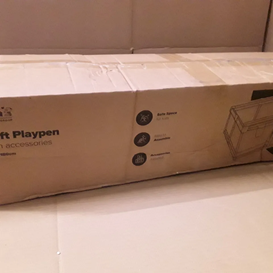BOXED KEPLIN KIDOOLA SOFT PLAYPEN WITH ACCESSORIES GREY COLOUR