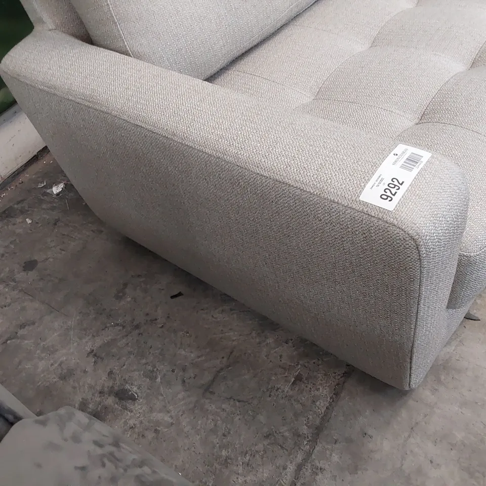 DESIGNER THREE SEATER SOFA LIGHT GREY FABRIC 
