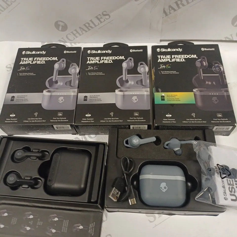 LOT OF 5 BOXED PAIRS OF ASSORTED SKULL CANDY TWS EARBUDS