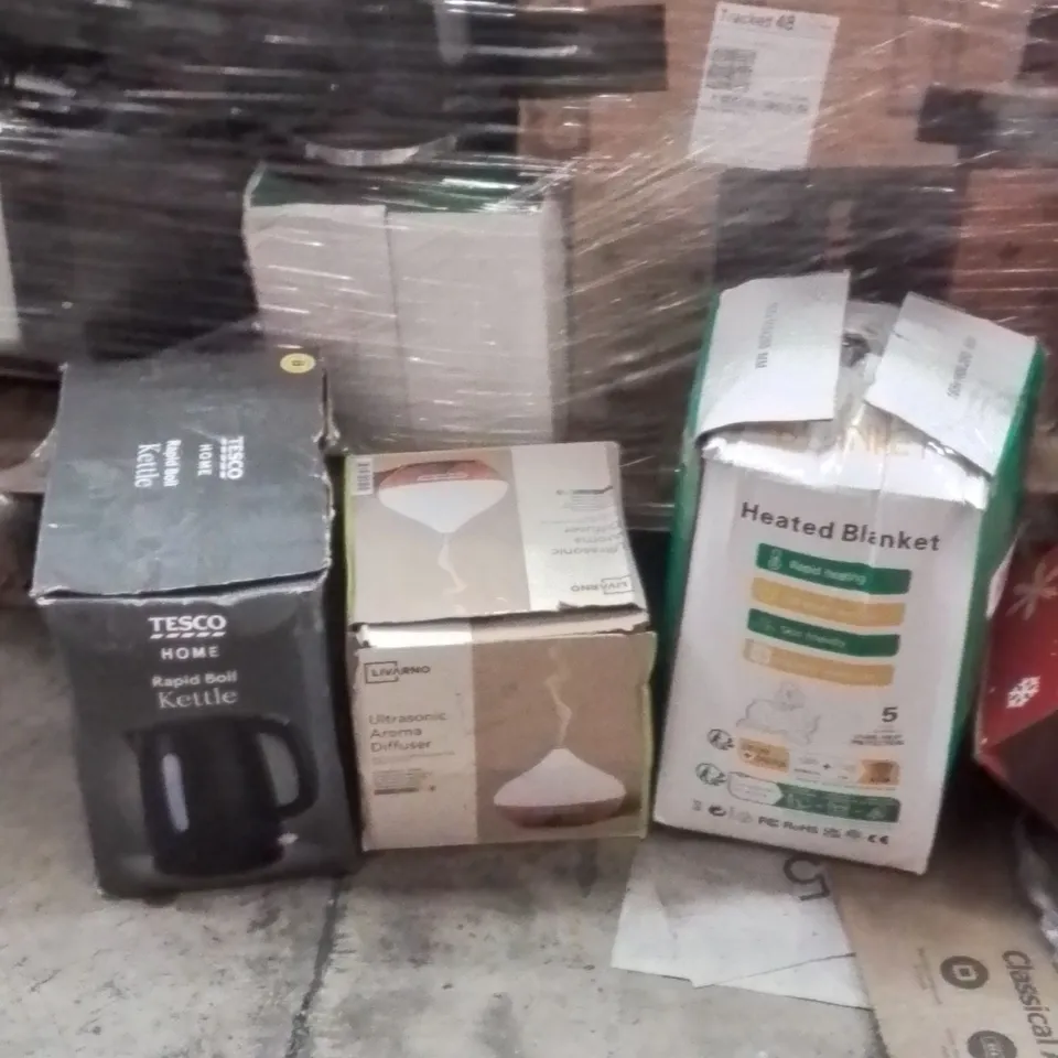 PALLET CONTAINING A LARGE QUANTITY OF ELECTRICAL PRODUCTS TO INCLUDE;KETTLE,HEATED BLANKET,DIFFUSER 