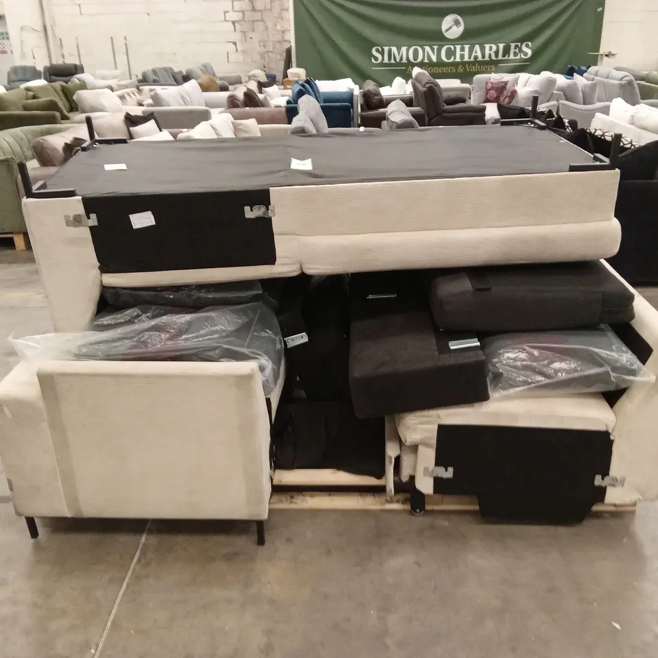 PALLET OF ASSORTED INCOMPLETE OR DAMAGED DESIGNER SOFAS AND SOFA PARTS