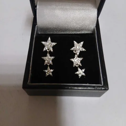 DIAMONIQUE 1.1CT TW STAR DROP EARRINGS STERLING SILVER