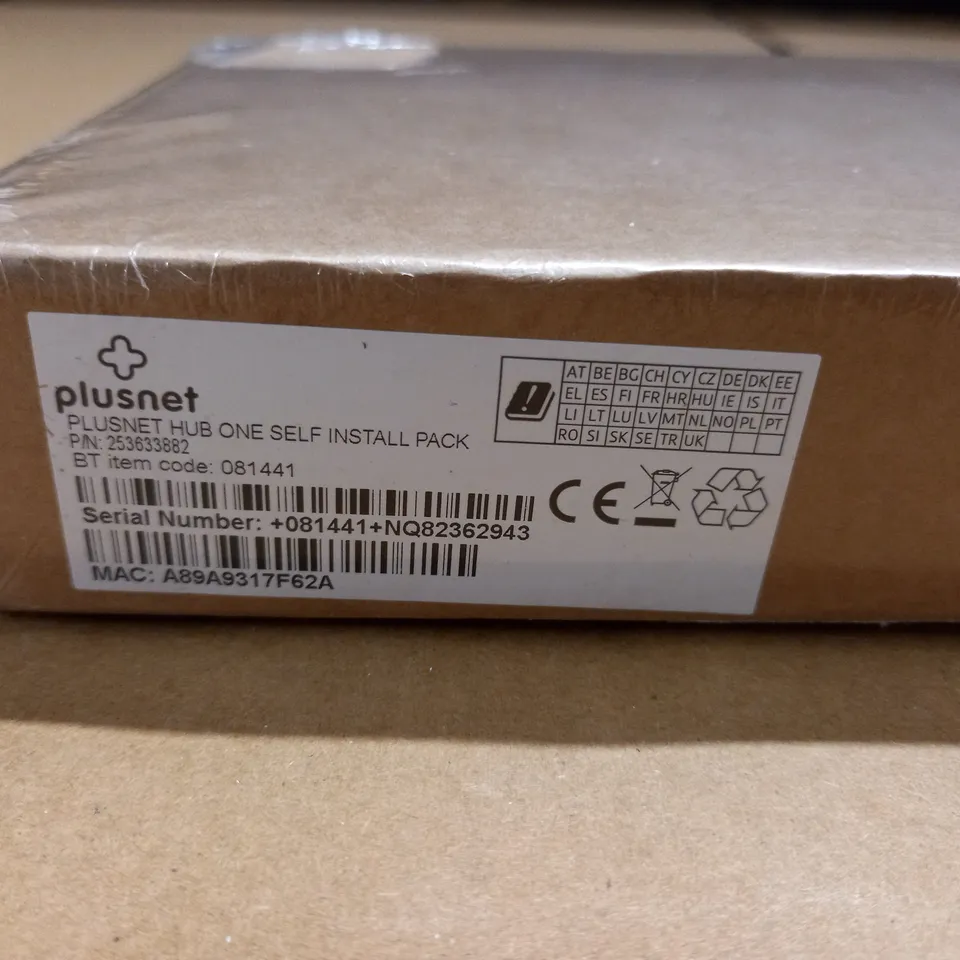 SEALED PLUSNET HUB ONE SELF INSTALL PACK