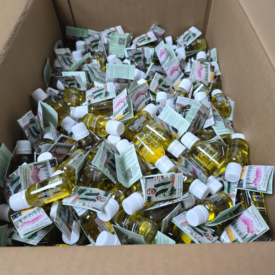 BOX OF APPROXIMATELY 300 X SUNDAY SUPER SERUM FACE & BODY MIRACLE OIL