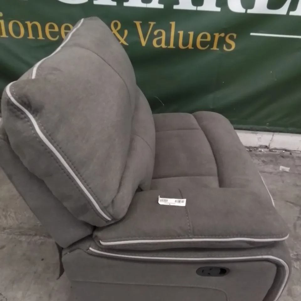DESIGNER LEFT HAND FACING MANUAL RECLINING SECTION GREY FABRIC 