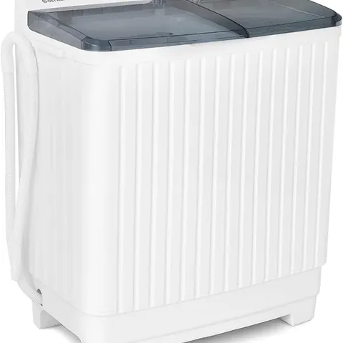 BOXED DISPLAY4TOP PORTABLE COMPACT MINI TWIN TUB WASHING MACHINE AND SPIN CYCLE W/HOSE