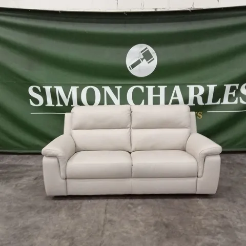 QUALITY DESIGNER ITALIAN MADE 3 SEATER LEATHER SOFA - SAND