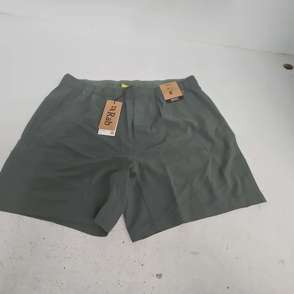 RAB HARPUR SHORTS IN SAGE - 34" / L LENGTH 6"