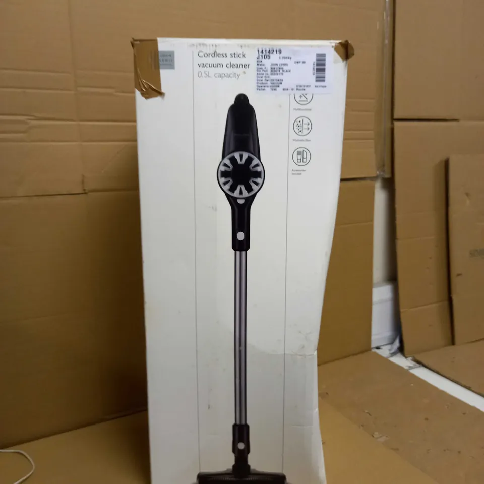 JOHN LEWIS CORDLESS STICK VACUUM CLEANER - 0.5L CAPACITY 