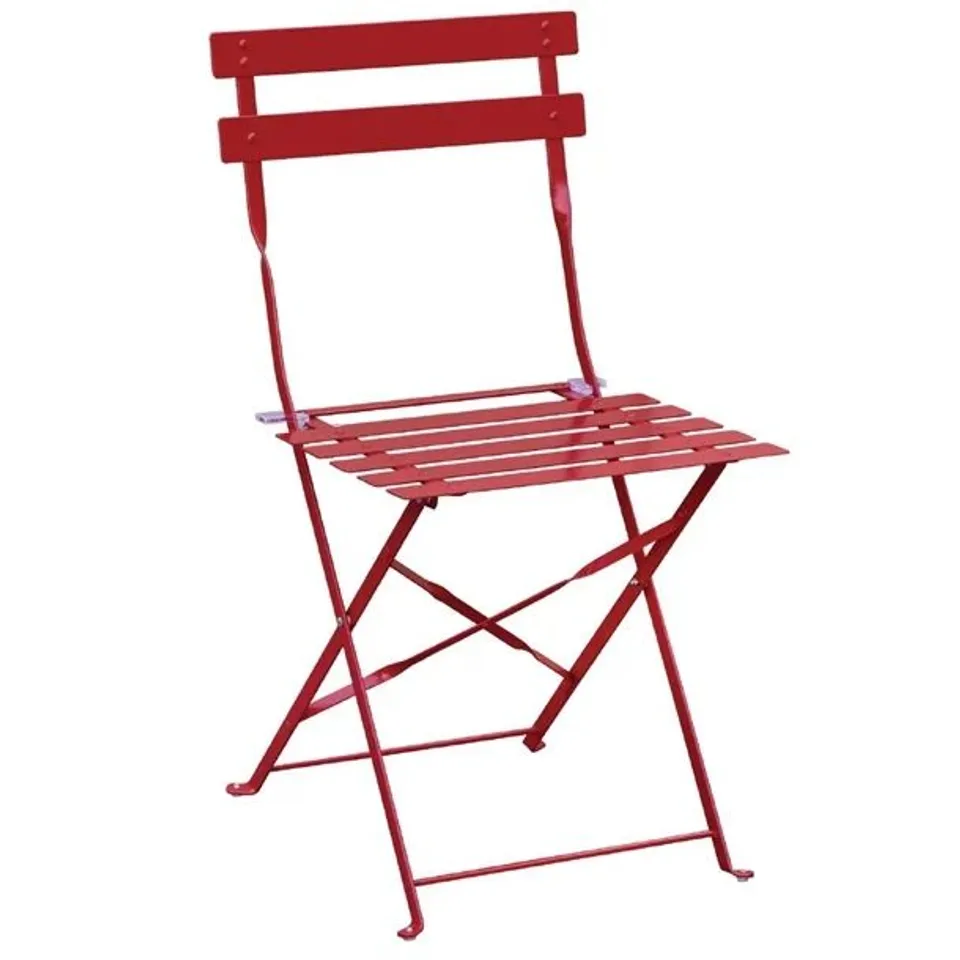 BOXED BOLERO PERTH PAVEMENT STYLE FOLDING CHAIRS RED (2 PACK)