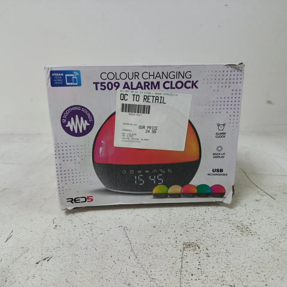 RED5 COLOUR CHANGING T509 ALARM CLOCK