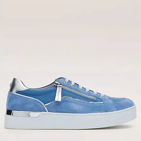 RUTH LANGSFORD LEATHER LUXE 2.0 TRAINER, BLUE MIX - SIZE 6 