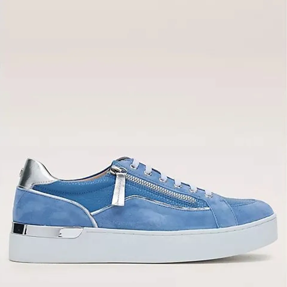 RUTH LANGSFORD LEATHER LUXE 2.0 TRAINER, BLUE MIX - SIZE 6 
