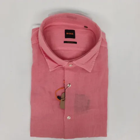 BOSS REGULAR FIT SHIRT IN PINK SIZE XL