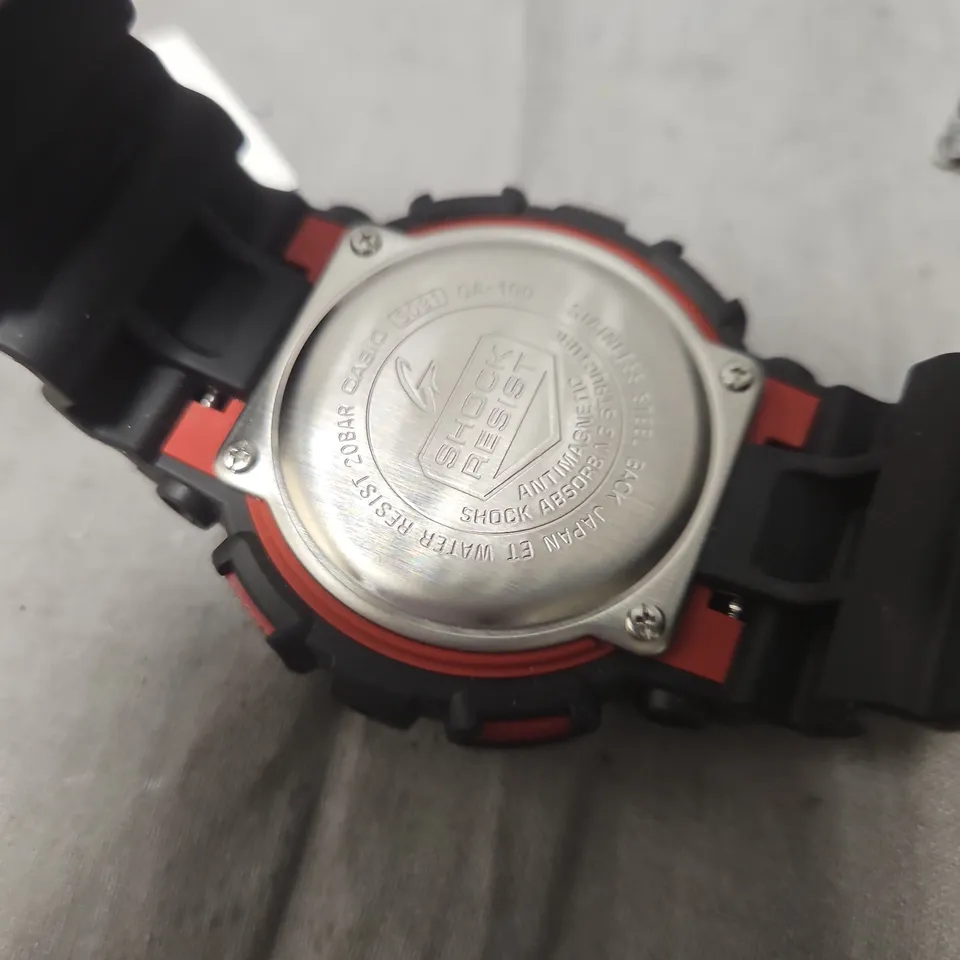 CASIO G-SHOCK WATCH – BLACK WITH RED ACCENTS, BOXED