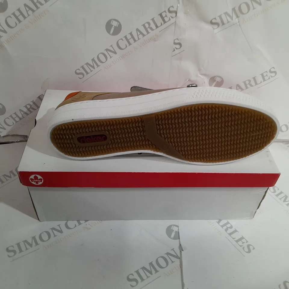 BOXED RIEKER TANNED CASUAL TRAINERS SIZE 7