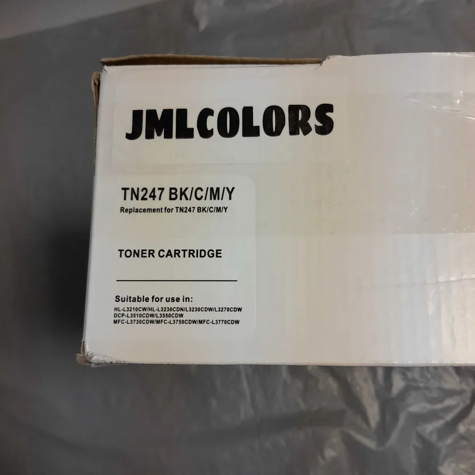 BOXED JMLCOLOURS 4-PACK TONER CARTRIDGE REPLACEMENTS FOR TN247 BK/C/M/Y