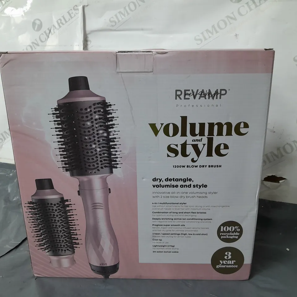 BOXED REVAMP PROFESSIONAL VOLUME AND STYLE 1200W BLOW DRY BRUSH 