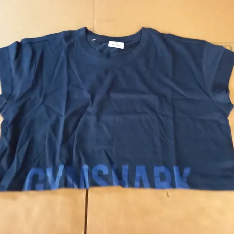 GYMSHARK CROPPED NAVY T-SHIRT - S